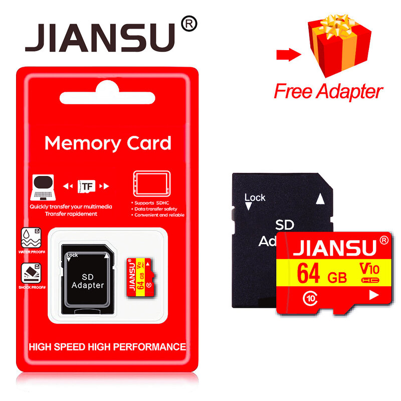 Cartão de memória de alta qualidade, mini cartão sd classe 10 com 256gb, 128gb, 64gb e 32gb, flash card tf/sd, frete grátis