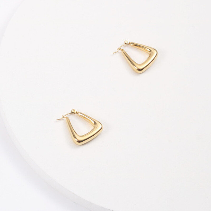 Stainless Steel Minimalist Elegant Celi Style Hollow Hoop Earrings For Womens Accessoires Jewelry Joyeria De Acero Inoxidable