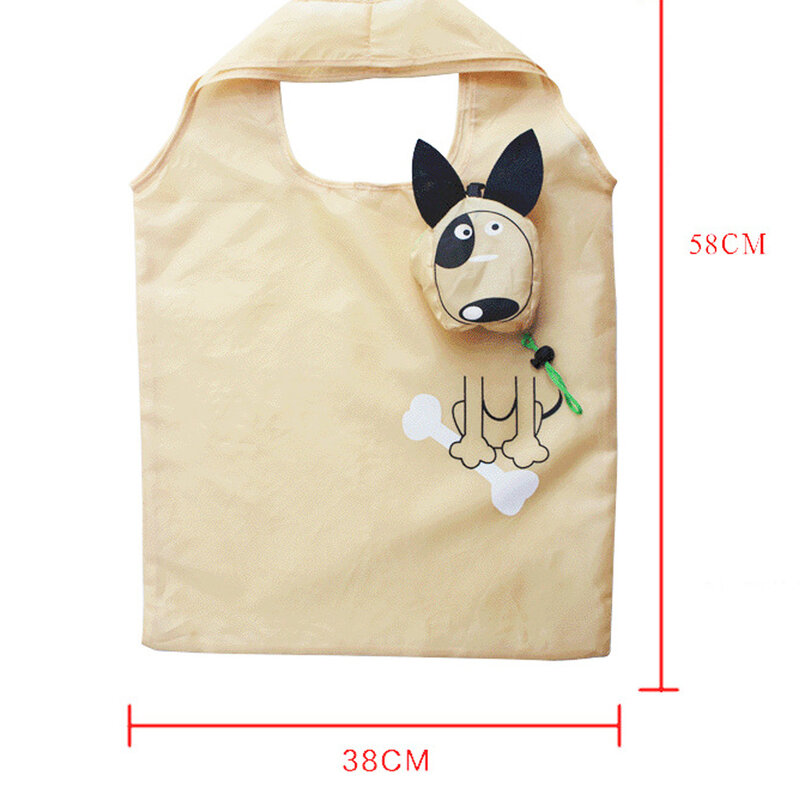 Shopping Bag Cartoon Puppy Reusable Foldable Environmental Protection Creativity Storage