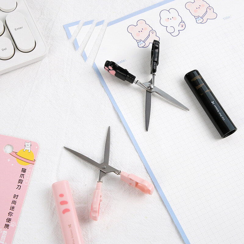 Papiernicze nożyczki kot pazur nożyczki kreatywna dziewczyna śliczne wielofunkcyjne ze stali nierdzewnej przenośny bezpieczny podręcznik nożyczki wybory