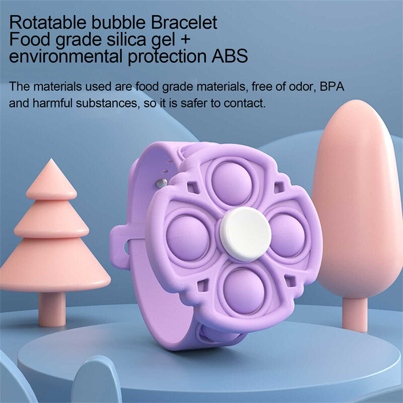 Adults and Children Toys Silicone Wristband Hand Figet Sensory Unzip Bracelets Antistress Rotatable Bracelet