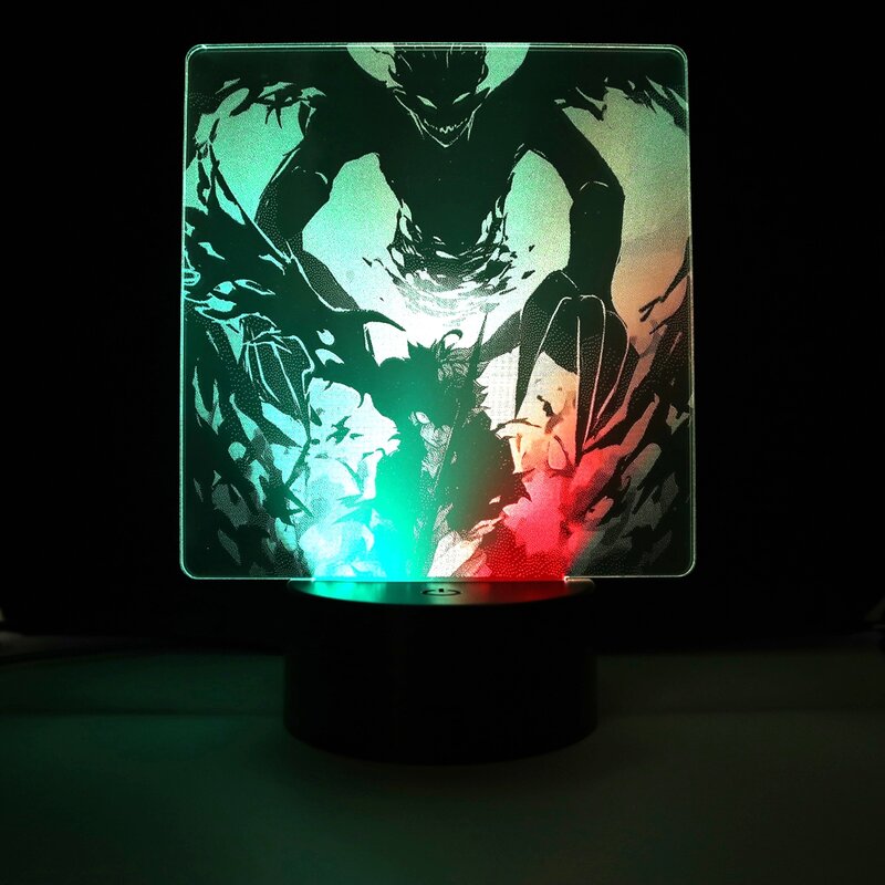 Аниме Черный клевер красочный двухцветный акриловая настольная лампа рисунок Asta двухцветный светодиодный светильник для подарка на день р...