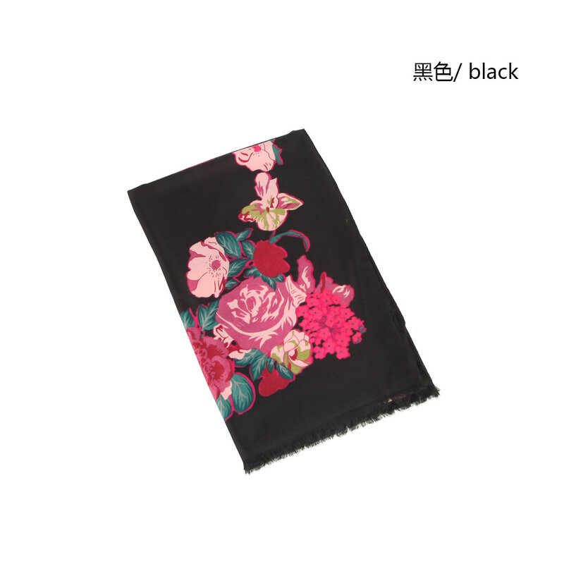 180*90cm Ladies Floral Print Cotton Scarf Women Sunscreen Shawl Air Conditioning Shawl