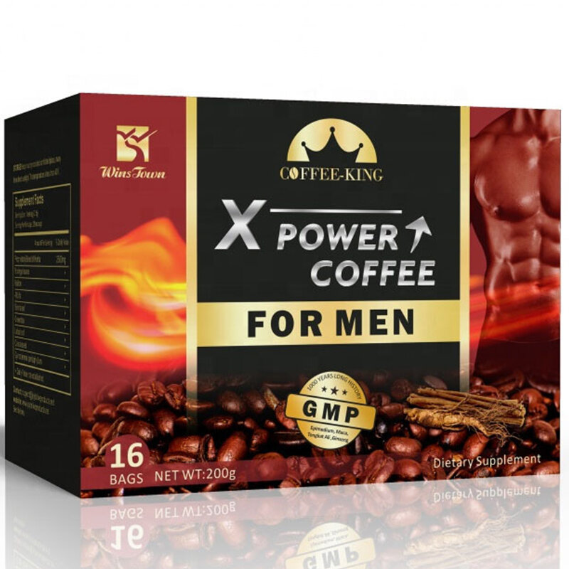 Tongkat Ali Maca X Power Coffee para hombres, mejora la Libido, alivia el estrés, promueve la erección, producto de salud para hombre, café de riñón
