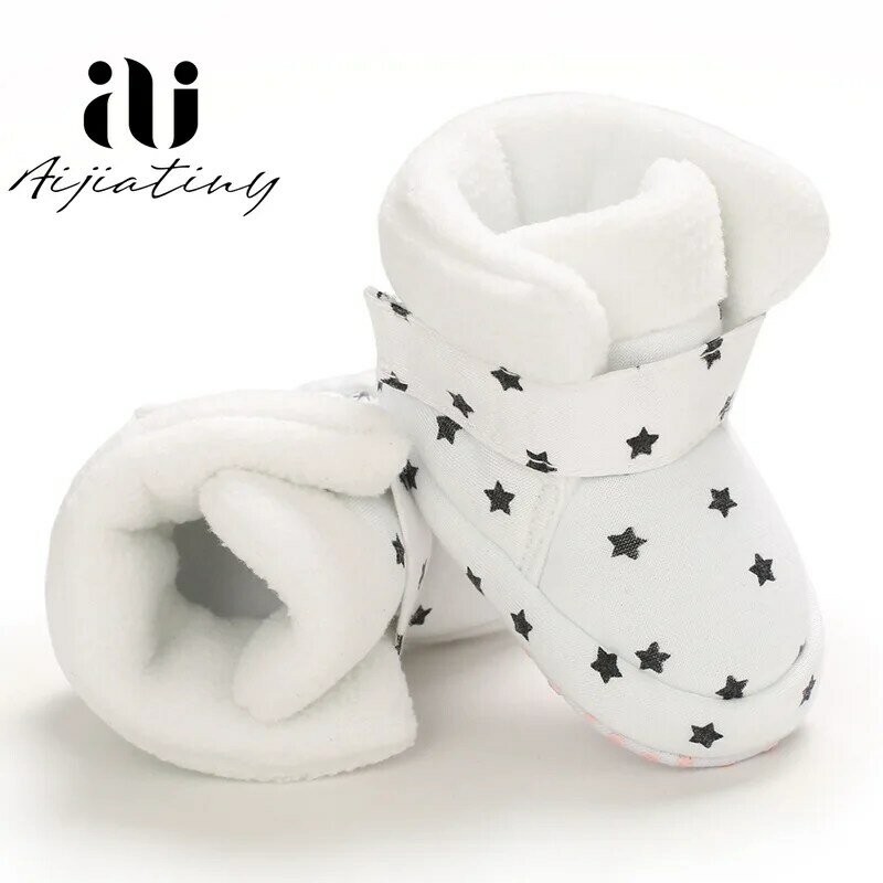Botas cálidas para recién nacidos, zapatos de invierno para primeros pasos, botines de nieve suaves para bebés de 0 a 18M