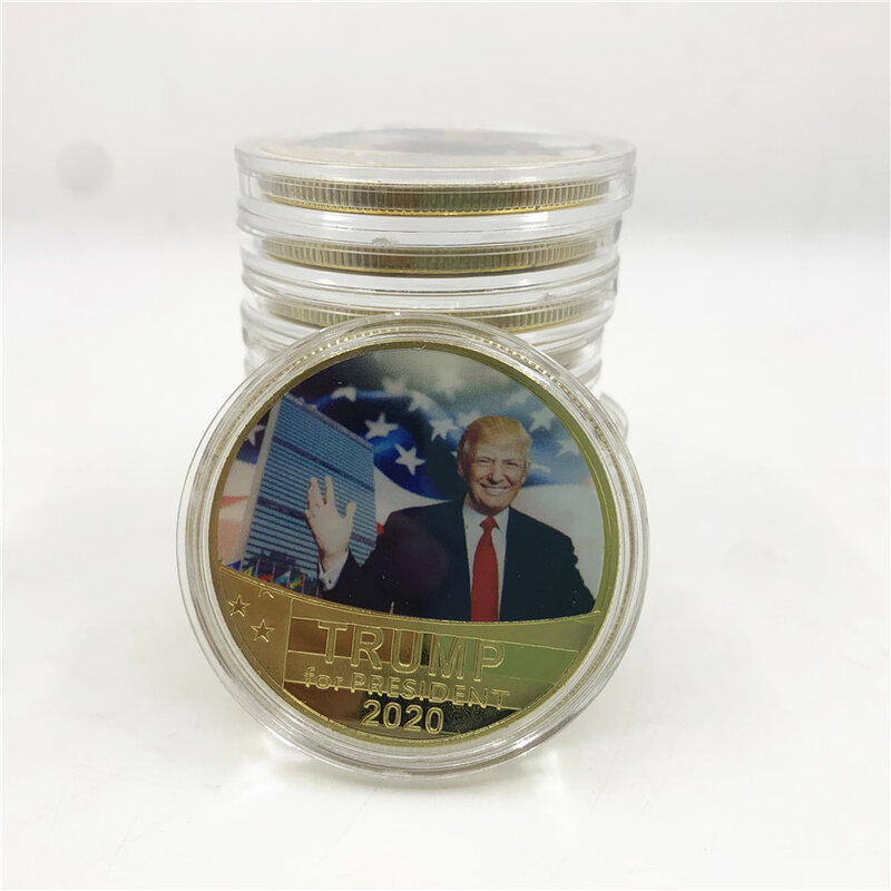 American Ex-president Donald Trump Challenge Coins Funny Star Commemorative gold Coin Collectible Gifts celebrity souvenir