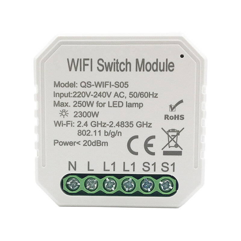 Lonsonho Tuya Smart WiFi Switch Relay 1 2 Gang 2 Way Wireless Remote Ctonrol Light Switch Module Compatible Alexa Google Home