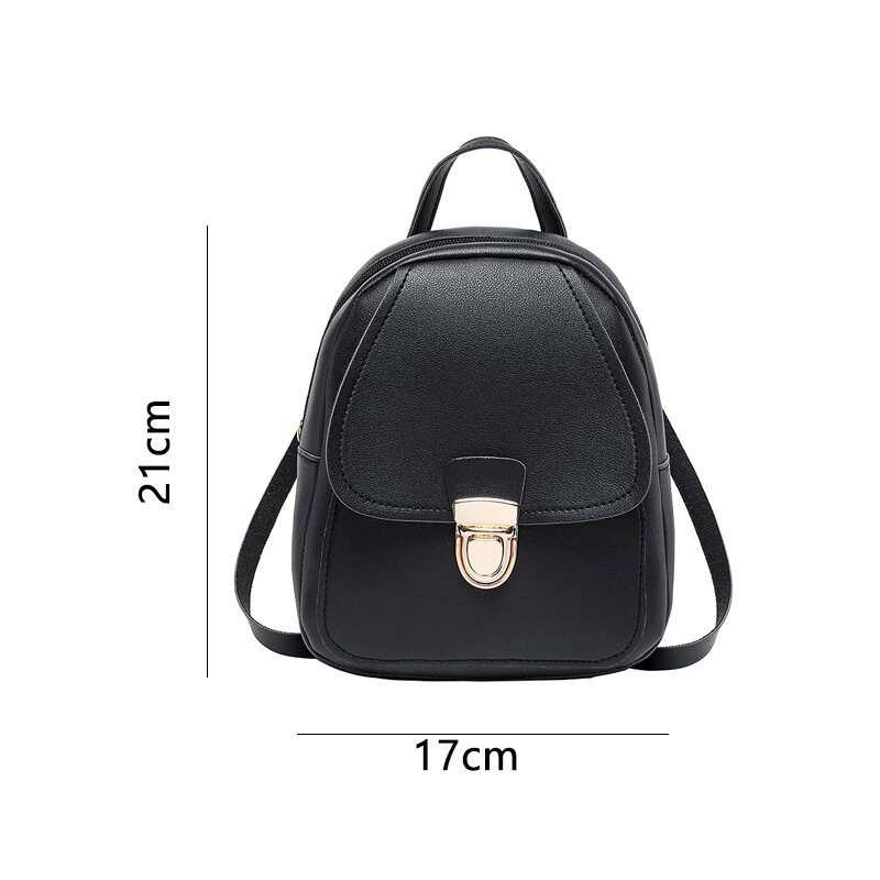 Mini mochila de piel sintética para mujer y niña, morral escolar, bolso de viaje