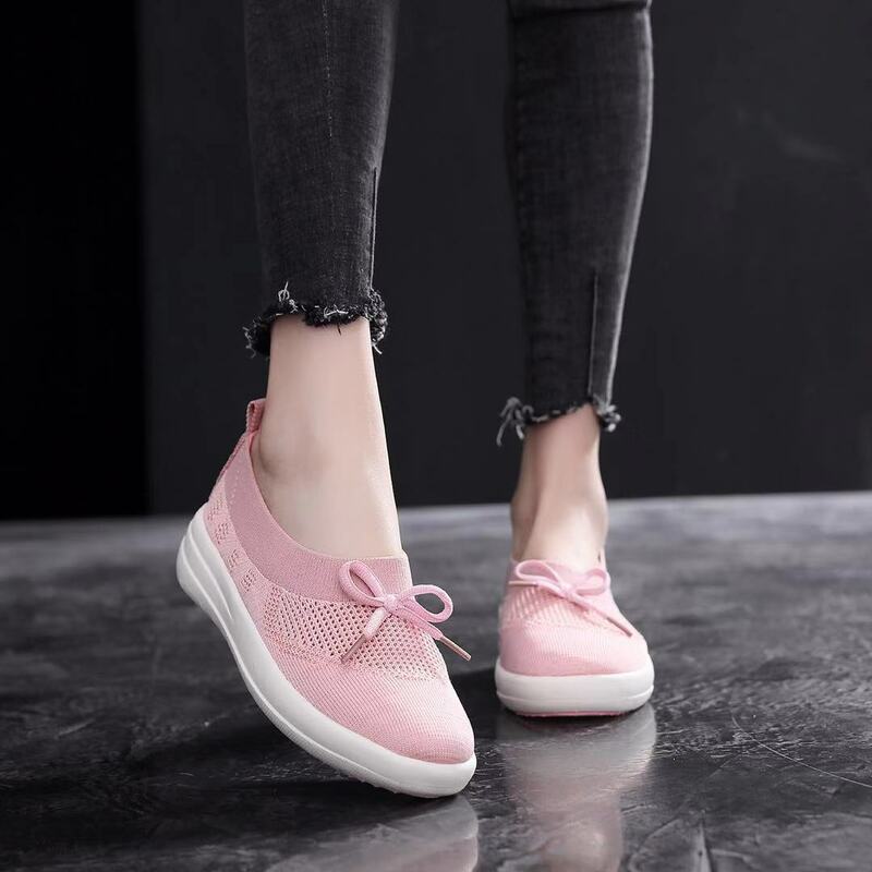 Sneakers donna 2020 primavera leggera traspirante maglieria scarpe casual donna solido Slip-On Mesh superficiale zapatillas de mujer