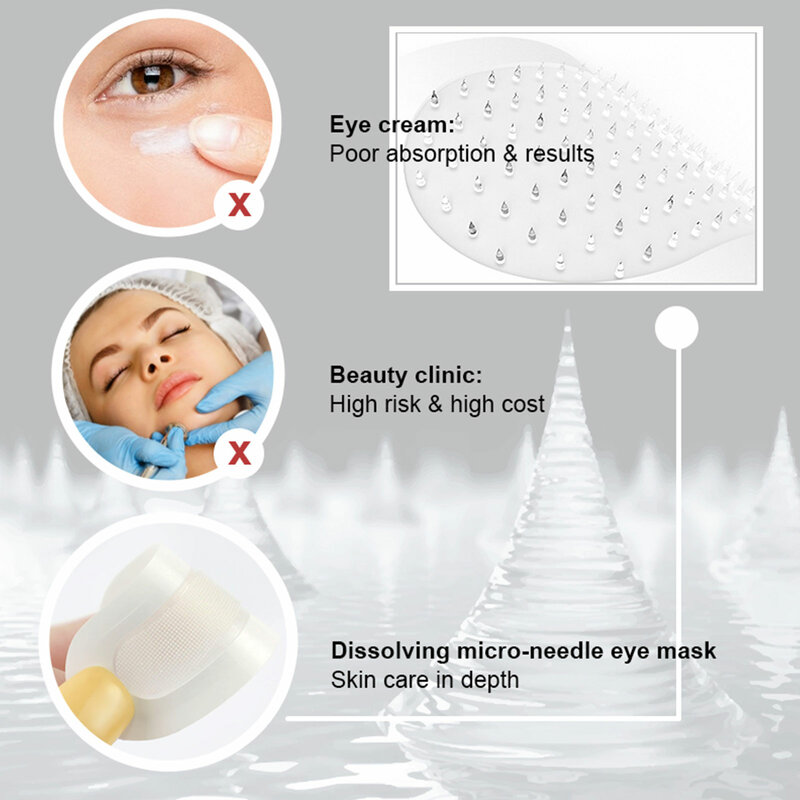 OMY LADY1Pair Eye Patches ละลาย Microneedle Whitening Brightening Moisturizing Hydrating Firming Anti Wrinkle Anti Aging