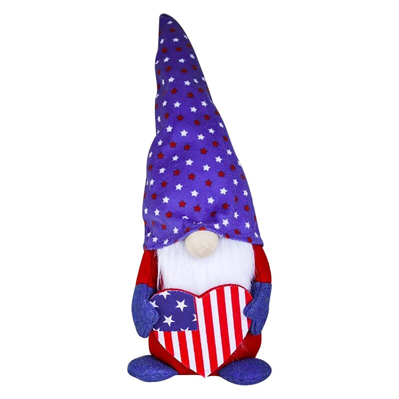 Poupée sans visage du jour de l'indépendance américaine, chapeau pointu, à jambes, ornement créatif pour vieux homme