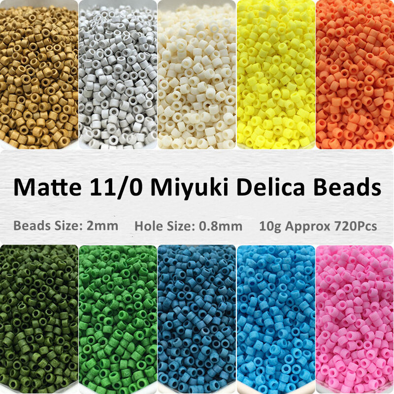 2มม.Miyuki Delica ลูกปัดญี่ปุ่นชุด Macaroon Matte แก้ว Seedbeads Frosted Charm สำหรับเครื่องประดับ DIY ทำอุปกรณ์เย็บผ้า