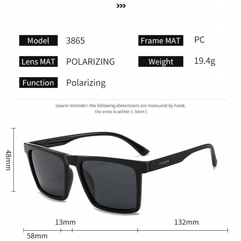 Nuovi occhiali da sole polarizzati da uomo ad alta definizione occhiali da sole a raggi quadrati occhiali da sole UV400 occhiali da sole firmati di alta qualità