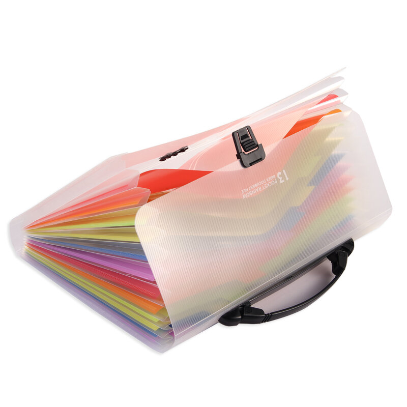 Rainbow Expanding bag A4 File Folder A6 Document Organizer 13/24 Pockets Accordion Folder Organizer for Portable Documents Bag