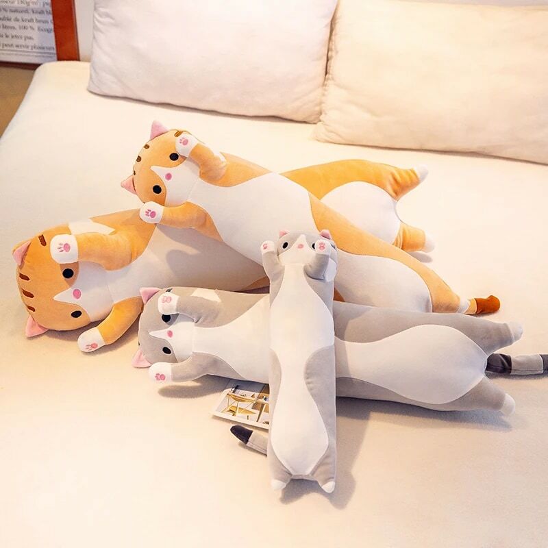 50-130cm bonito macio longo gato namorado travesseiro brinquedos de pelúcia recheado pausa escritório nap sono travesseiro almofada presente boneca para crianças meninas