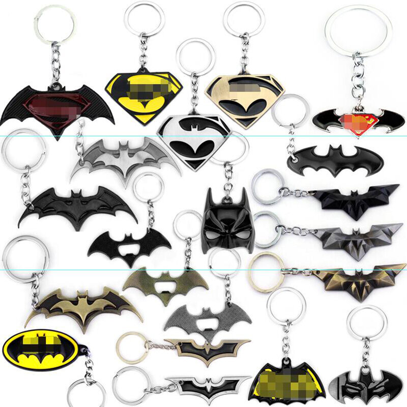 Comics Bat Pendants Keychain Super Movie Jewelry Car Key Ring Bags Key Chains Gifts Souvenir