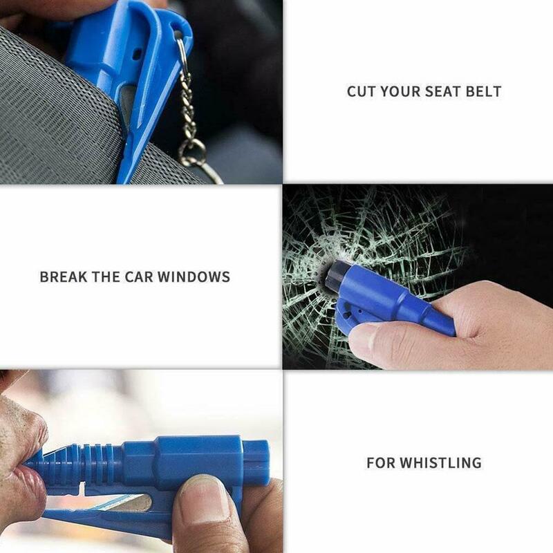 Mini Safety Hammer Keychain Auto Window Glass Breaker Rescue Hammer Seat Belt Cutter Auto Life-Saving Escape Tool