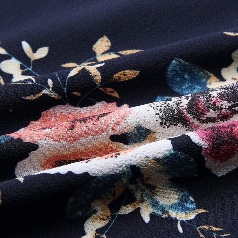 Chemises en mousseline de soie à manches courtes et col rond pour femme, haut à la mode, décontracté et élégant, imprimé Floral, tailles S M L XL XXL XXXL, été, 2020