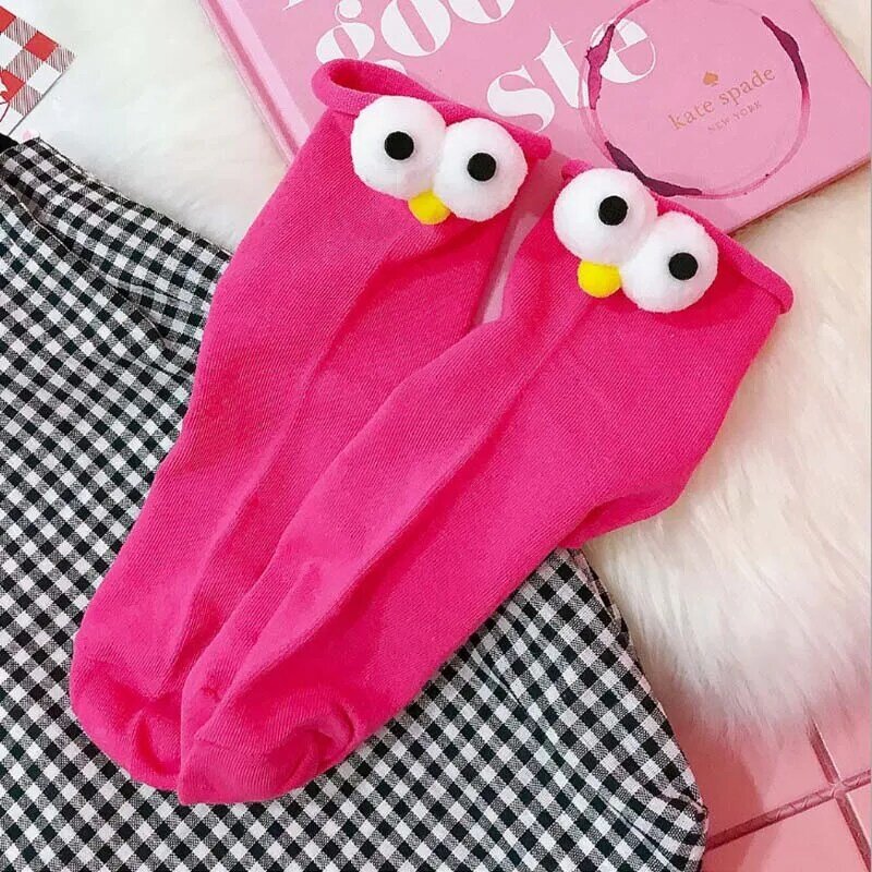 1Pair Cartoon Hot Sale Women 3D Design Big Eyes Girls Creative Socks Clothing Accessory Personality Cotton High Quality Socks