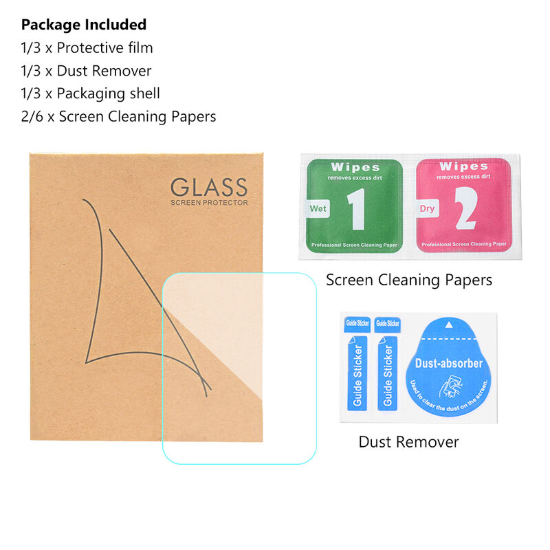 1/3pcs Tempered Glass Screen Protector (Not full cover) For Apple Watch Serie 6 5 4 3 2 1 SE 38 40 42 44mm For Apple IWatch