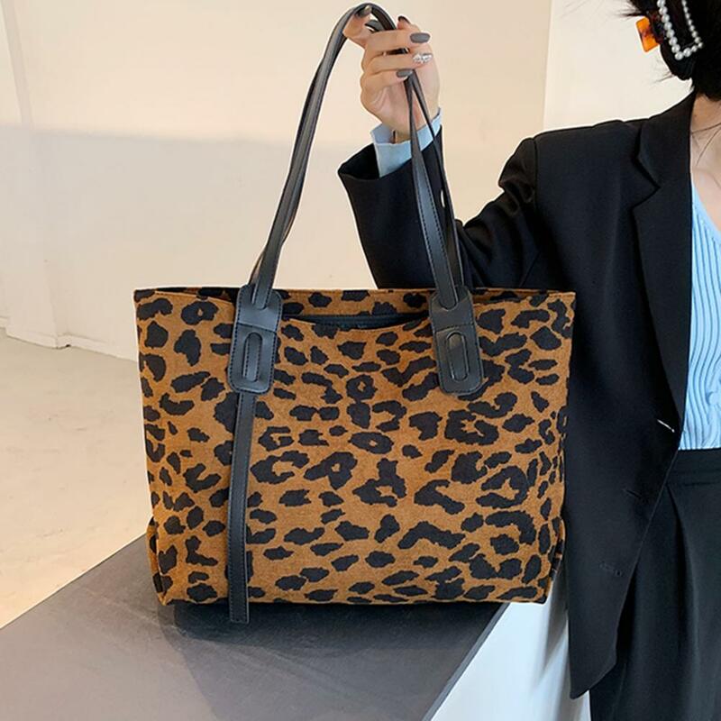 Модная дизайнерская роскошная сумка через плечо с леопардовым принтом, вместительные сумки, женская сумка, Женская Повседневная Холщовая С...