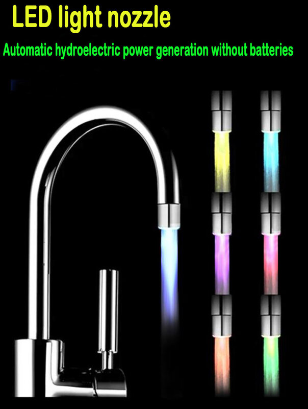 LED wody kran domu sypialnia kreatywny LED lekki prysznic głowy wody romantyczny 7 zmienia kolor kąpieli domu łazienka Glow lampy