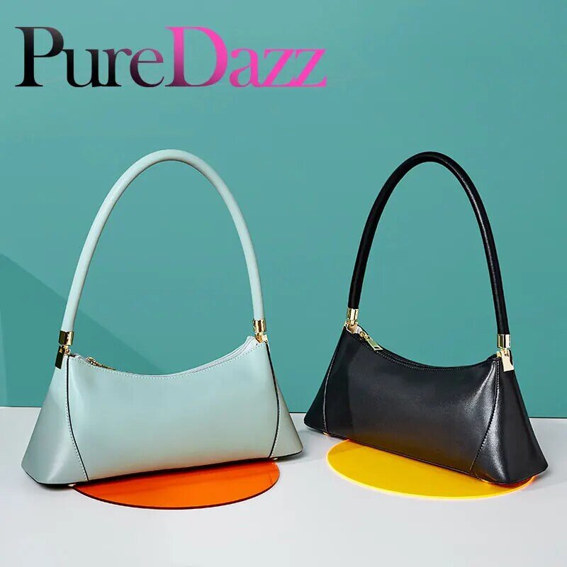PureDazz-Bolso de hombro de lujo para mujer, bandolera de cuero Vintage, a la moda