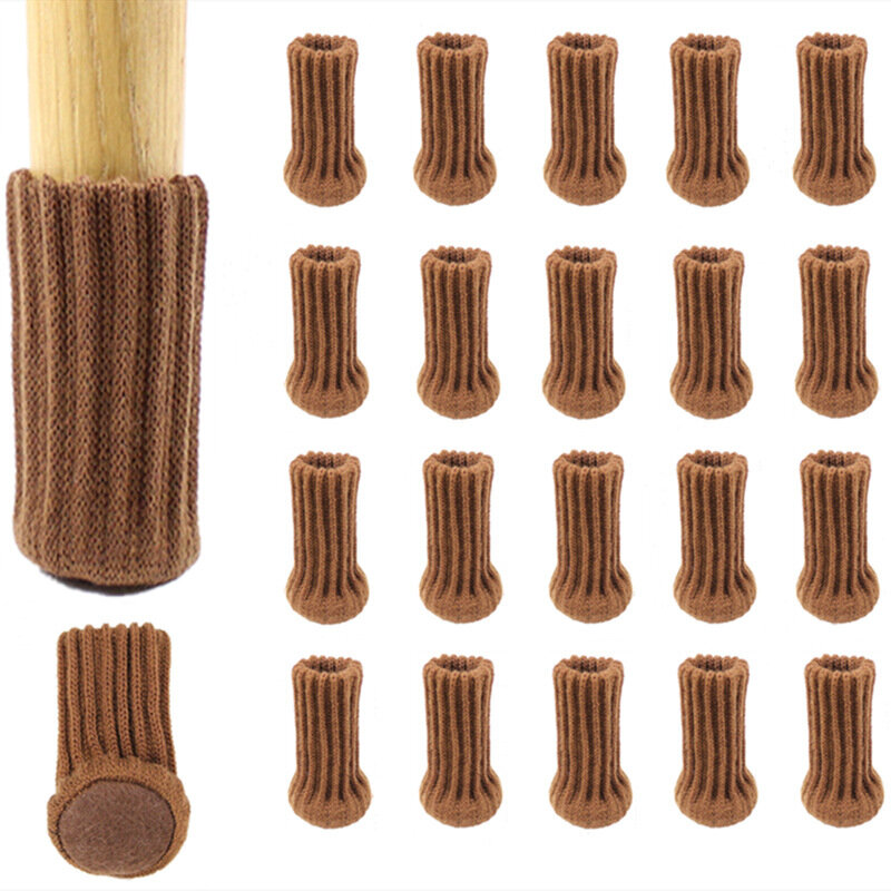 Чехлы для ножек стула, 4 шт., вязаные фетровые носки для ножек стола, Нескользящие напольные противошумные носки для стула для декора мебели