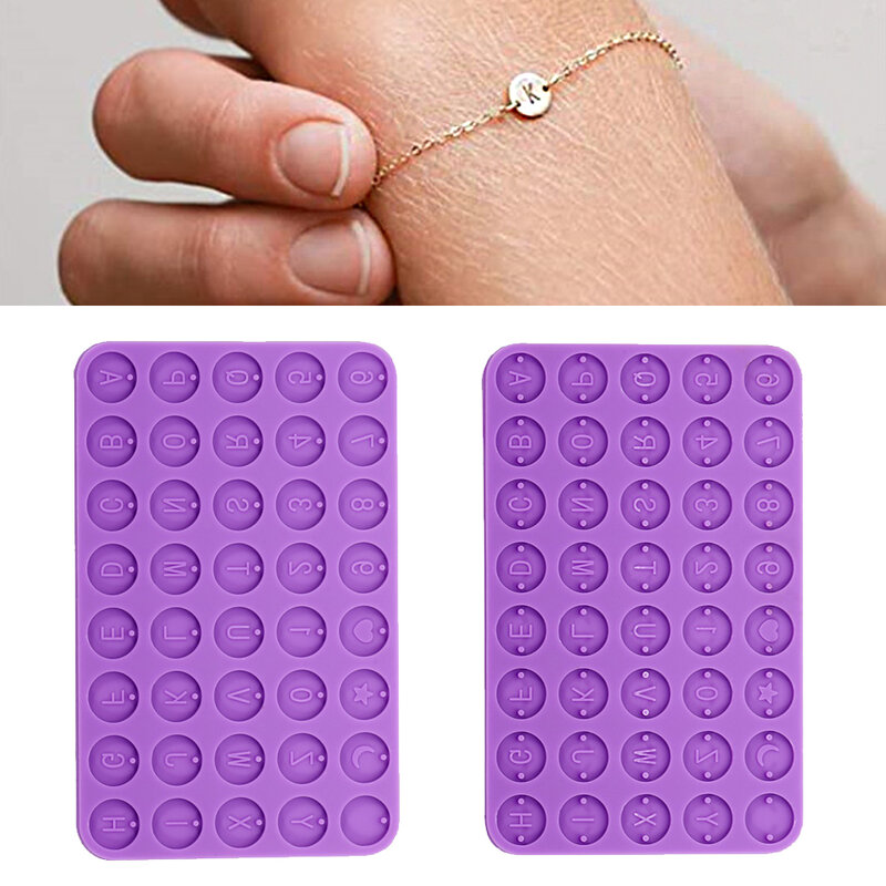 Número da letra discos redondos molde de silicone alfabeto grânulo pingentes para diy pulseira resina pingente jóias fazendo acessórios