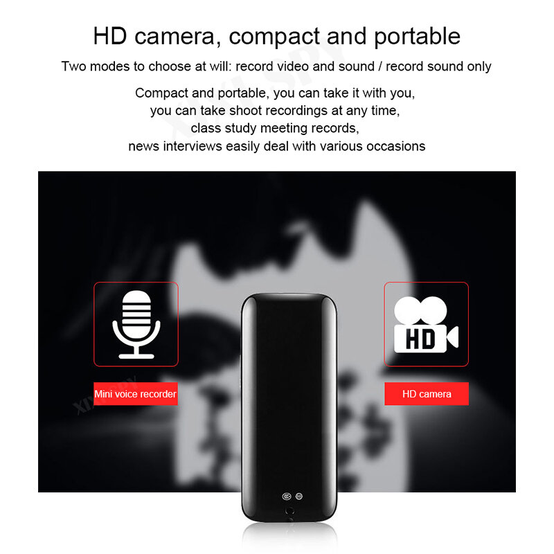 Mini câmera de voz profissional, gravador de vídeo digital com hd 1080p dv, pequeno microsom de marca xixi, espião, dictaphone home secret