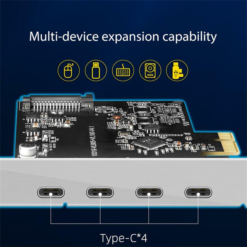 KC019 PCI-E to Type-C USB 3.1 Expansion Card 5Gbps High Speed Transmission Transfer Card with PCI Express X4/X8/X16