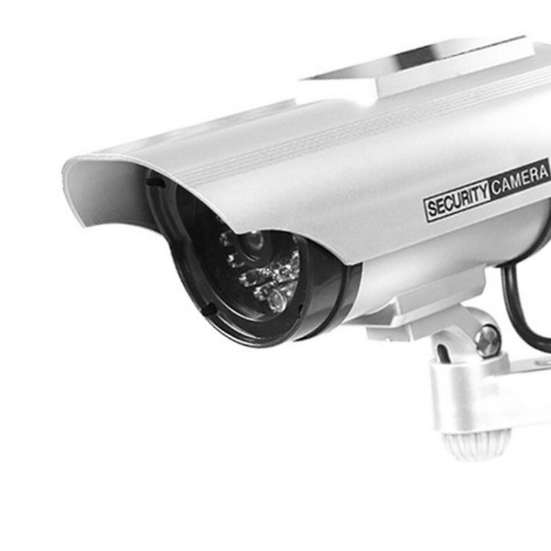 Kamera Palsu Tahan Air Tenaga Surya Tiruan CCTV Pengawasan Keamanan Berkedip Lampu LED Merah Video Kamera Anti-pencurian YZ-3302