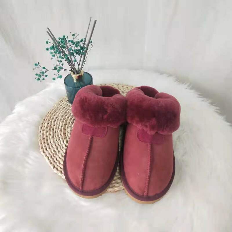 2022 New Natural Sheepskin Fur Slippers Female Winter Slippers Women Warm Indoor Slippers Soft Wool Lady Home Slippers