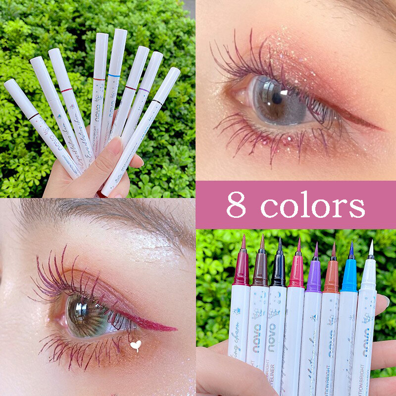Matowy płynny Eyeliner ołówek szybki suchy wodoodporny makijaż czarny biały zielony kolorowe oko liniowej pióro oczy przybory do makijażu