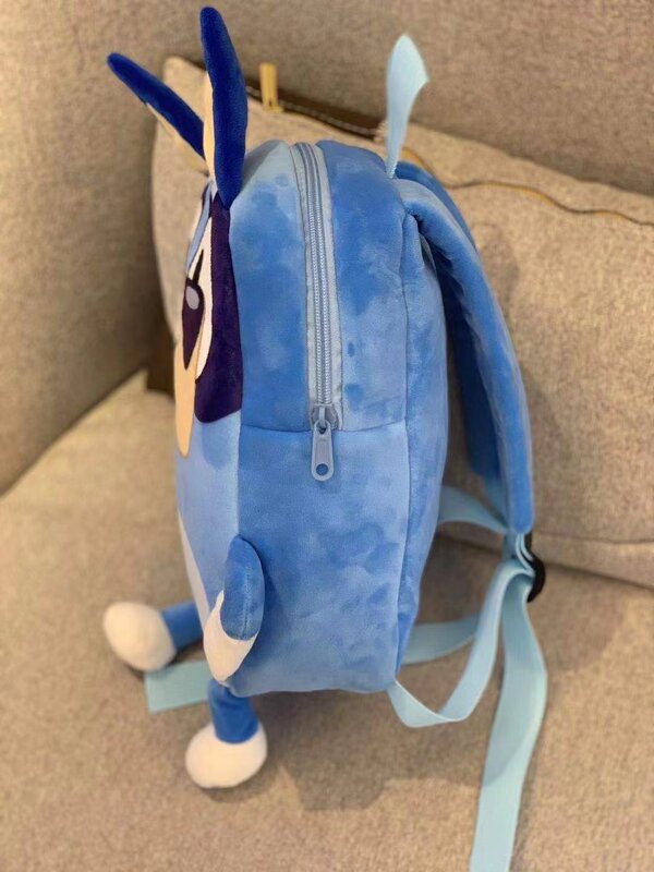 Bolsa de felpa con dibujos animados para niños, Mini mochila escolar con dibujos de la familia de los perros, color azul, para regalo