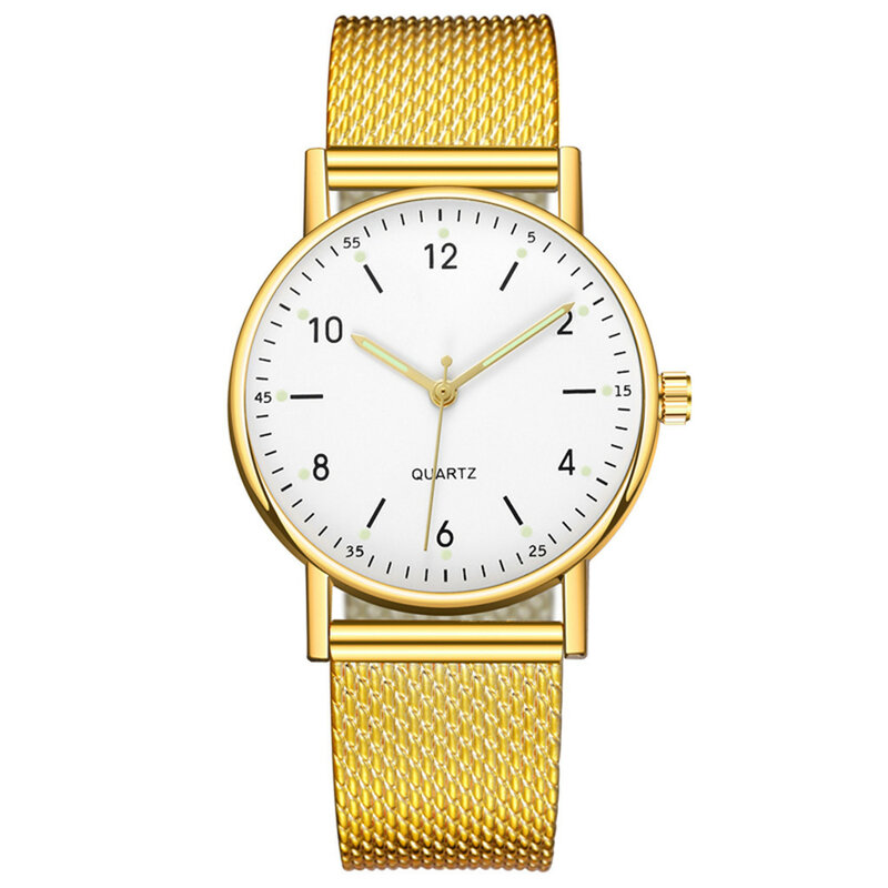 Moda damska wysokiej klasy zegarek kwarcowy Alloy Ladies Casual ze stali nierdzewnej świecąca tarcza wypoczynek cyfrowy zegarek prezent Reloj Mujer