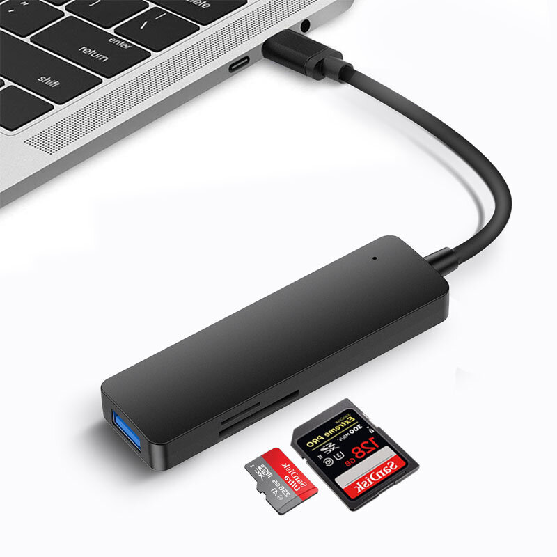 Adaptador de concentrador de red USB tipo C, divisor USB Thunderbolt 3, lector de tarjetas TF SD, HUB 3,0/2,0 para Samsung, Xiaomi, Macbook Pro/Air