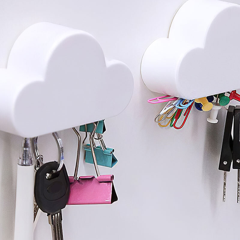 Keyring Easy Hook Creative Iron Sundries Storage Organizer Clouds Shaped Decor Wall Hook Key Holder Magnetic Key Rack Hanger