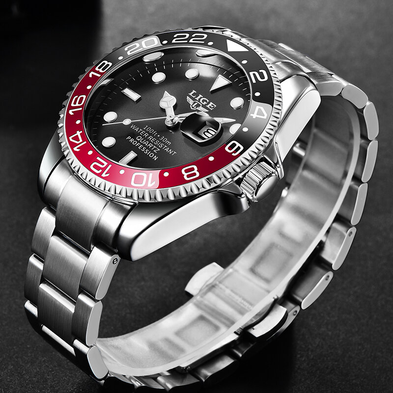 LIGE-reloj analógico de cuarzo para hombre, accesorio de pulsera resistente al agua 30ATM con calendario, complemento Masculino deportivo de marca de lujo con diseño moderno, 2022