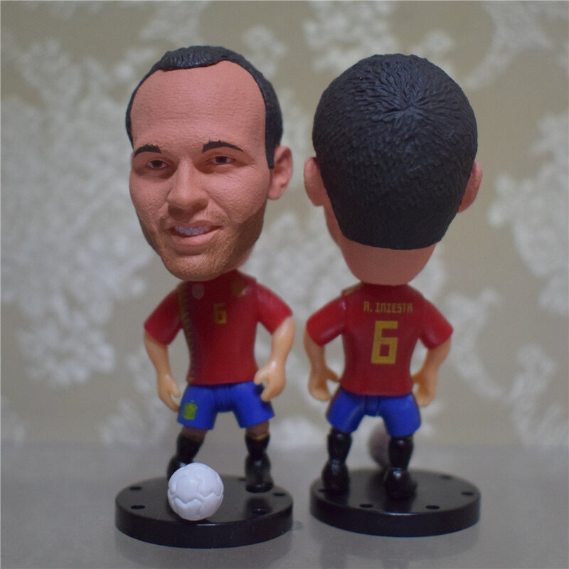 Soccerwe-figuras de fútbol de 6,5 cm de altura, juguete de cuerpo articulado, Kit rojo, equipo 2021