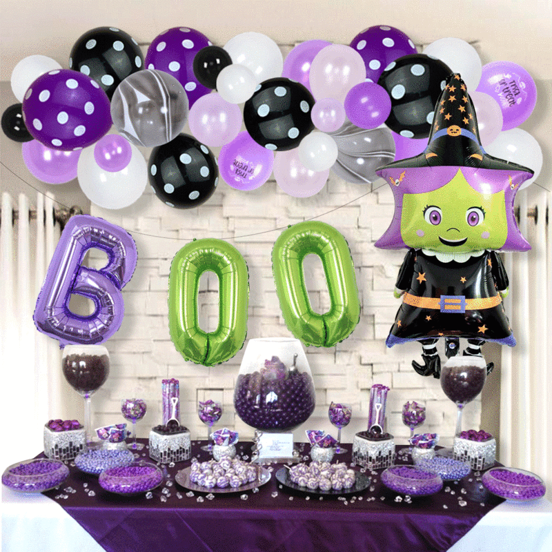 50 Buah/Set Halloween Dekorasi Balon Dekorasi untuk Ruang Tamu Pieccies Perlengkapan Pesta Dekorasi Balon Foil Grosir