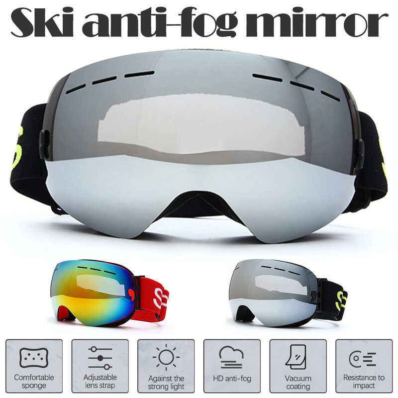 Gogle śnieżne Anti-fog PC poszycie soczewki UV ochrona oczu gogle narty terenowe artykuły sportowe snowboard gogle narciarskie