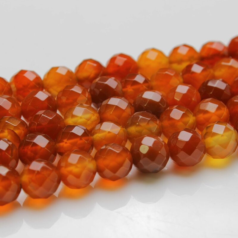 Natural Facet Carnelian Gemstone 4 6mm Red Agate Onyx Round Loose Beads DIY Accessories Necklace Bracelet Earring Jewelry Making