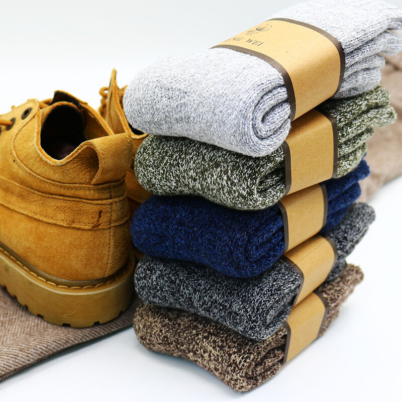 Chaussettes en laine Super épaisses pour hommes, 3 paires, chaudes et de haute qualité, style rétro décontracté, antigel, Harajuku, 2020