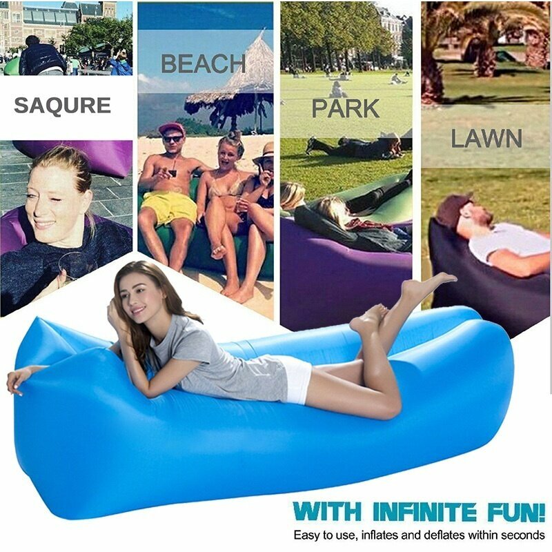 Saco de dormir inflável ultraleve para praia, saco inflável para dormir, sofá e acampamento