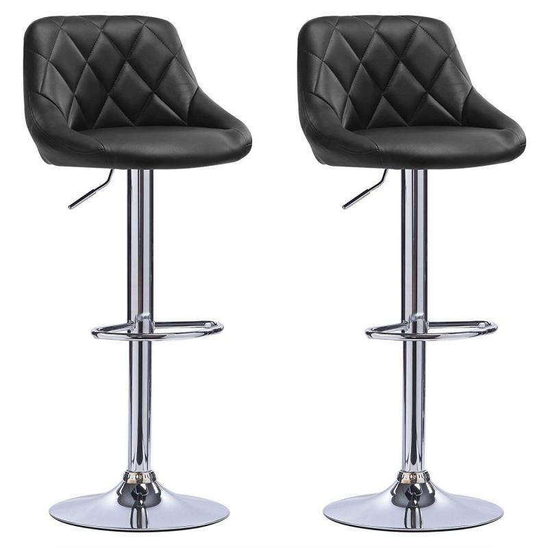 2Pcs/Set Modern Bar Stools PU Leather Bar Stool Lift Height Adjusted Swivel Leisure Home Office Kitchen Backrest Chair Bar Table