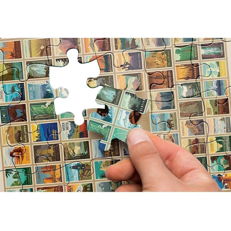 성인을위한 지그 소 퍼즐 어린이 1000 조각 국립 공원 세계 풍경 학습 교육 게임 완구 홈 인테리어 선물