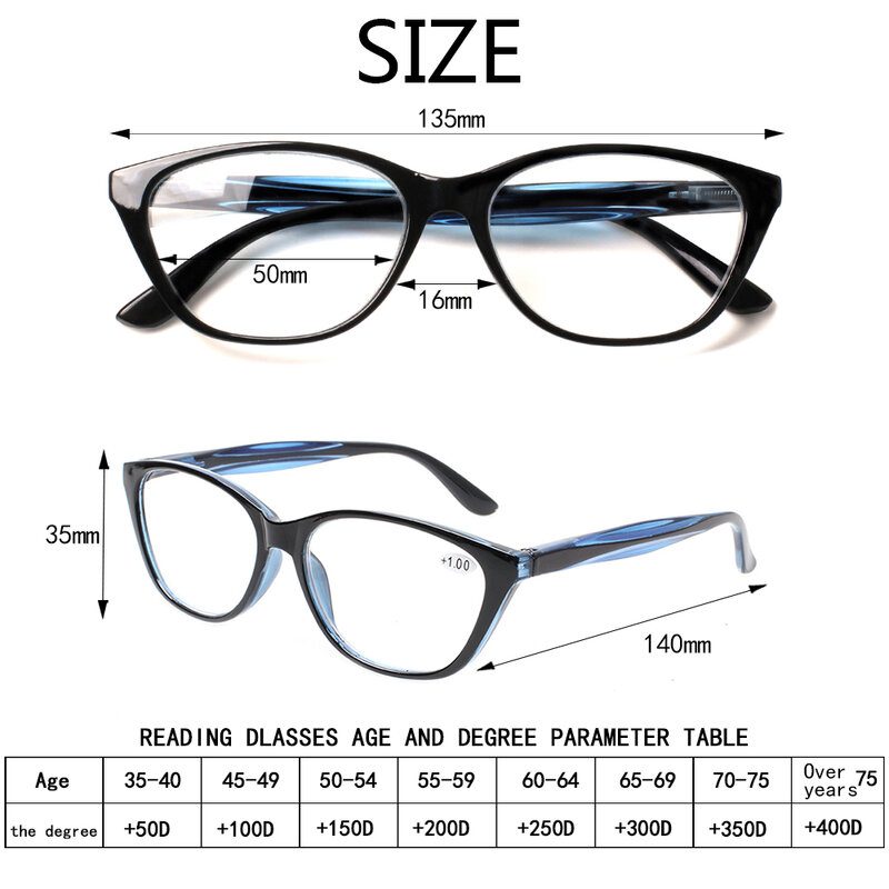 Boncamor Reading Glasses Spring Hinges Women and Men Rectangular Frame HD Reader Presbyopic Eyeglasses Diopter +1.0+3.0+5.0+6.0