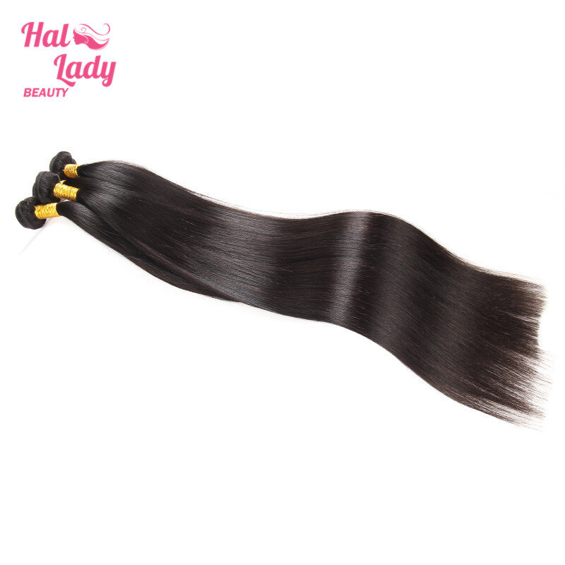 Halo lady beauty-ブラジルのバージンストレートヘアエクステンション,人間の髪の毛,織り,30 32 34 36 38 40 50インチ,1バンドル1b