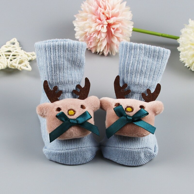 Милые Нескользящие теплые носки Weixinbuy для новорожденных девочек и мальчиков, Детские хлопковые носки средней длины, вязаные носки 0-12 месяце...